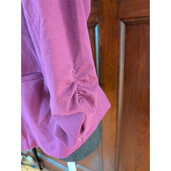 Torrid Purple Open-Front Blazer With Ruched Sleeves Womens Size 00 sm - Picture 2 of 8